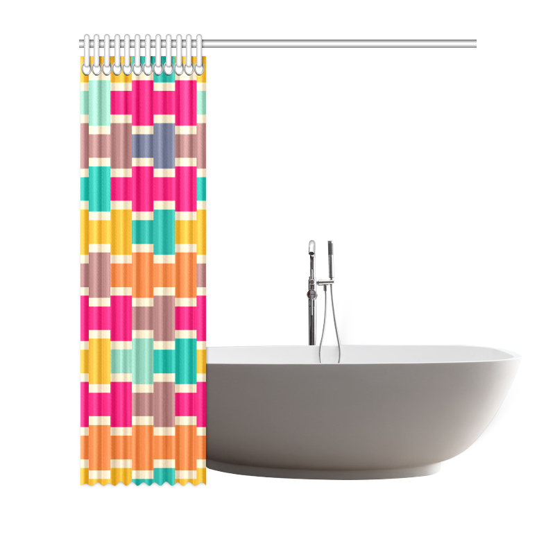 Connected colorful rectangles Shower Curtain 72"x72"