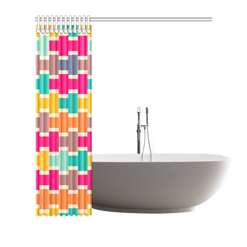 Connected colorful rectangles Shower Curtain 72"x72"
