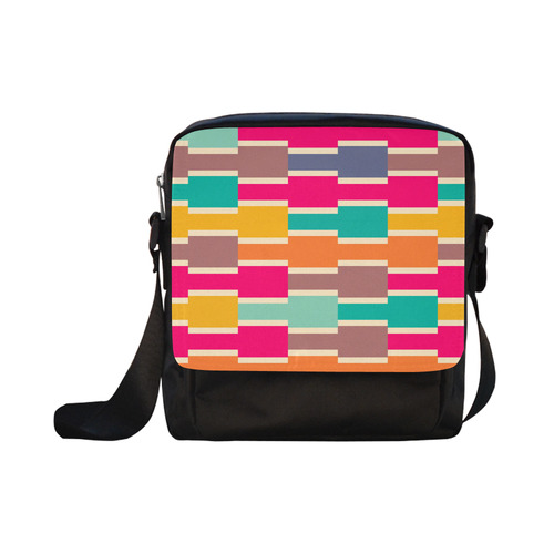 Connected colorful rectangles Crossbody Nylon Bags (Model 1633)