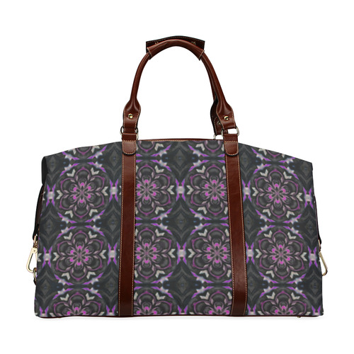 Black and Purple Floral Classic Travel Bag (Model 1643) Remake