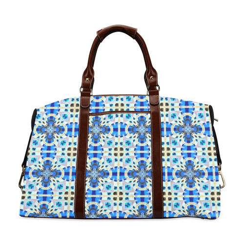 Blue Floral Classic Travel Bag (Model 1643) Remake