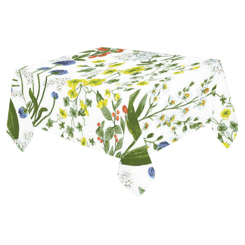 Vintage Floral Colorful Wallpaper Pattern Cotton Linen Tablecloth 52"x