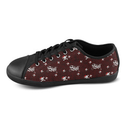 A funny gothic christmas skull with a santa hat Canvas Shoes for Women/Large Size (Model 016)