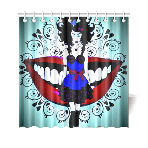 uptight-alice-playing-queen-of hearts shower1 Shower Curtain 69"x70"