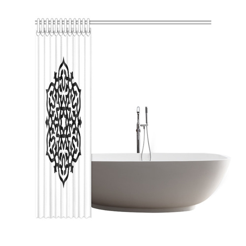New in shop! Vintage hand-drawn Mandala art for Bathroom. Exclusive creative Shop / BLACKWHITE Shower Curtain 69"x72"