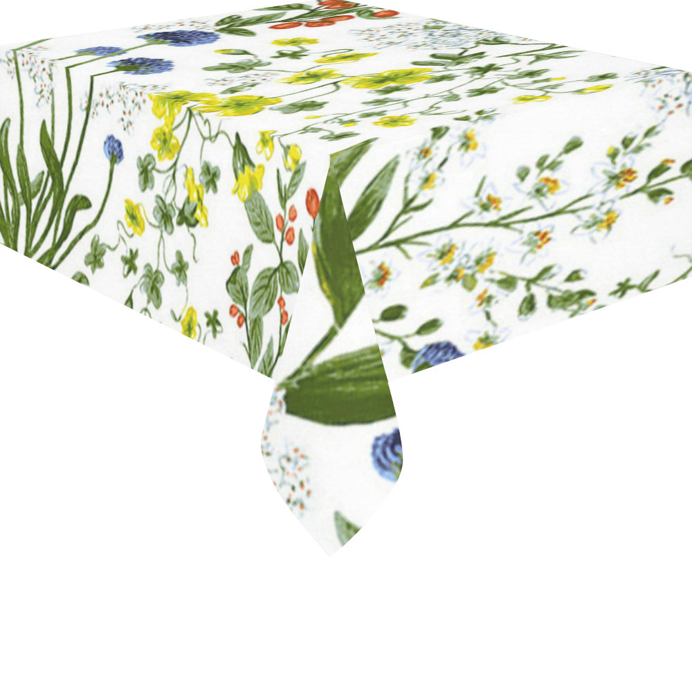 Vintage Floral Colorful Wallpaper Pattern Cotton Linen Tablecloth 52"x