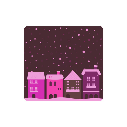 New in shop : Hand-drawn snowing City / purple Women's Clutch Wallet (Model 1637)