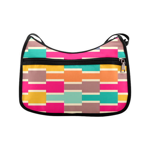 Connected colorful rectangles Crossbody Bags (Model 1616)
