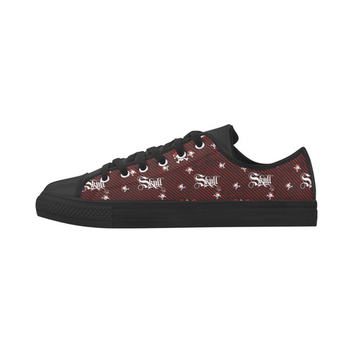 A funny gothic christmas skull with a santa hat Aquila Microfiber Leather Men's Shoes (Model 031)