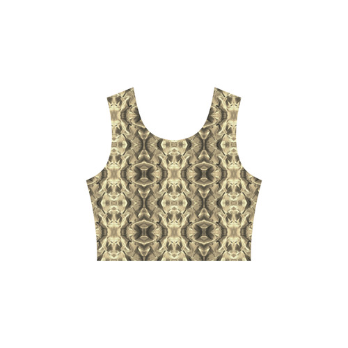 Gold Fabric Pattern Design Sleeveless Ice Skater Dress (D19)