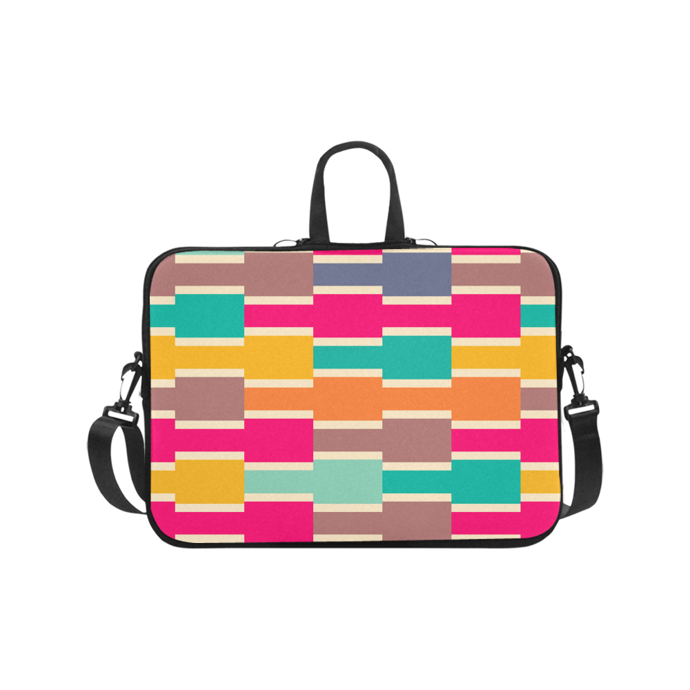 Connected colorful rectangles Laptop Handbags 17"