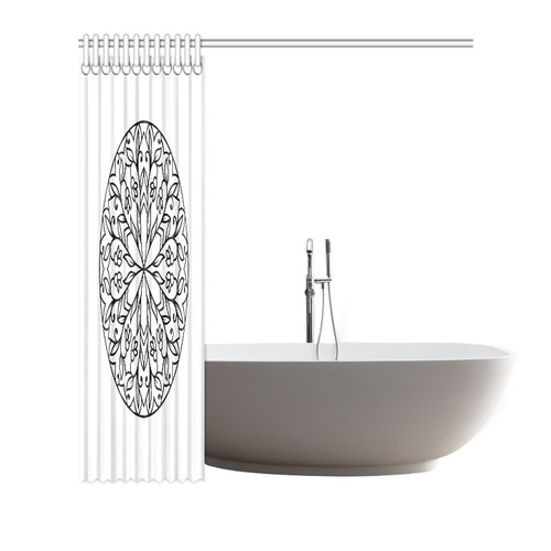 New vintage Edition in shop: Shower curtain black and white 2016 Mandala Collection Shower Curtain 72"x72"