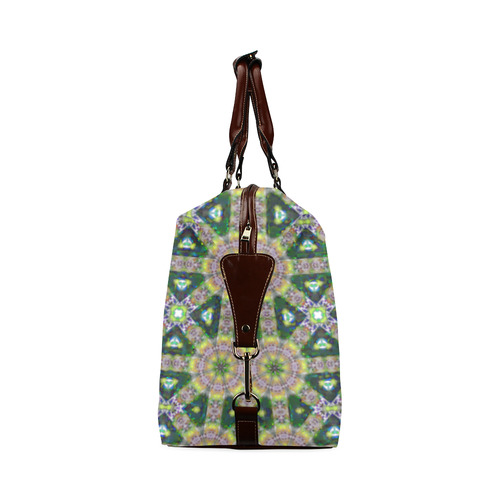 Yellow and Green Geometric Classic Travel Bag (Model 1643) Remake