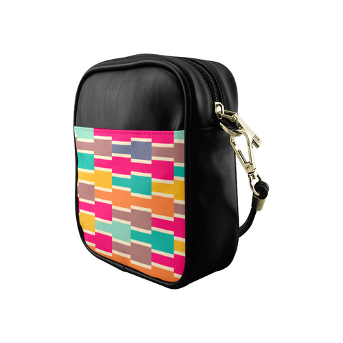 Connected colorful rectangles Sling Bag (Model 1627)