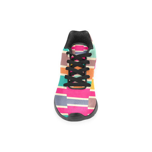 Connected colorful rectangles Women’s Running Shoes (Model 020)