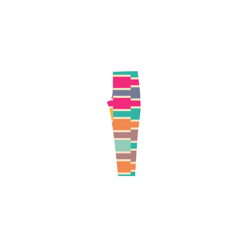 Connected colorful rectangles Capri Legging (Model L02)