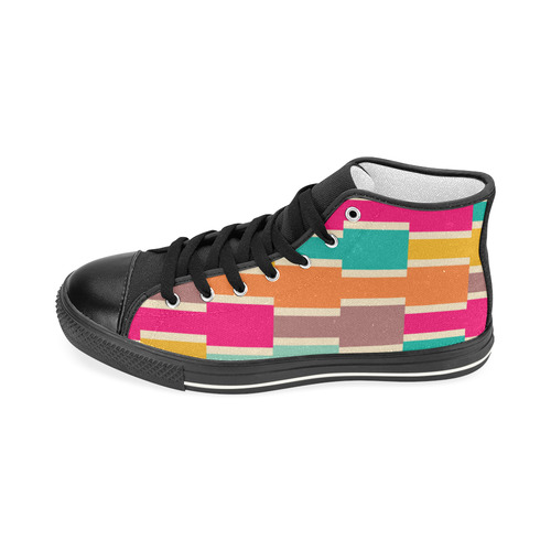 Connected colorful rectangles Men’s Classic High Top Canvas Shoes (Model 017)