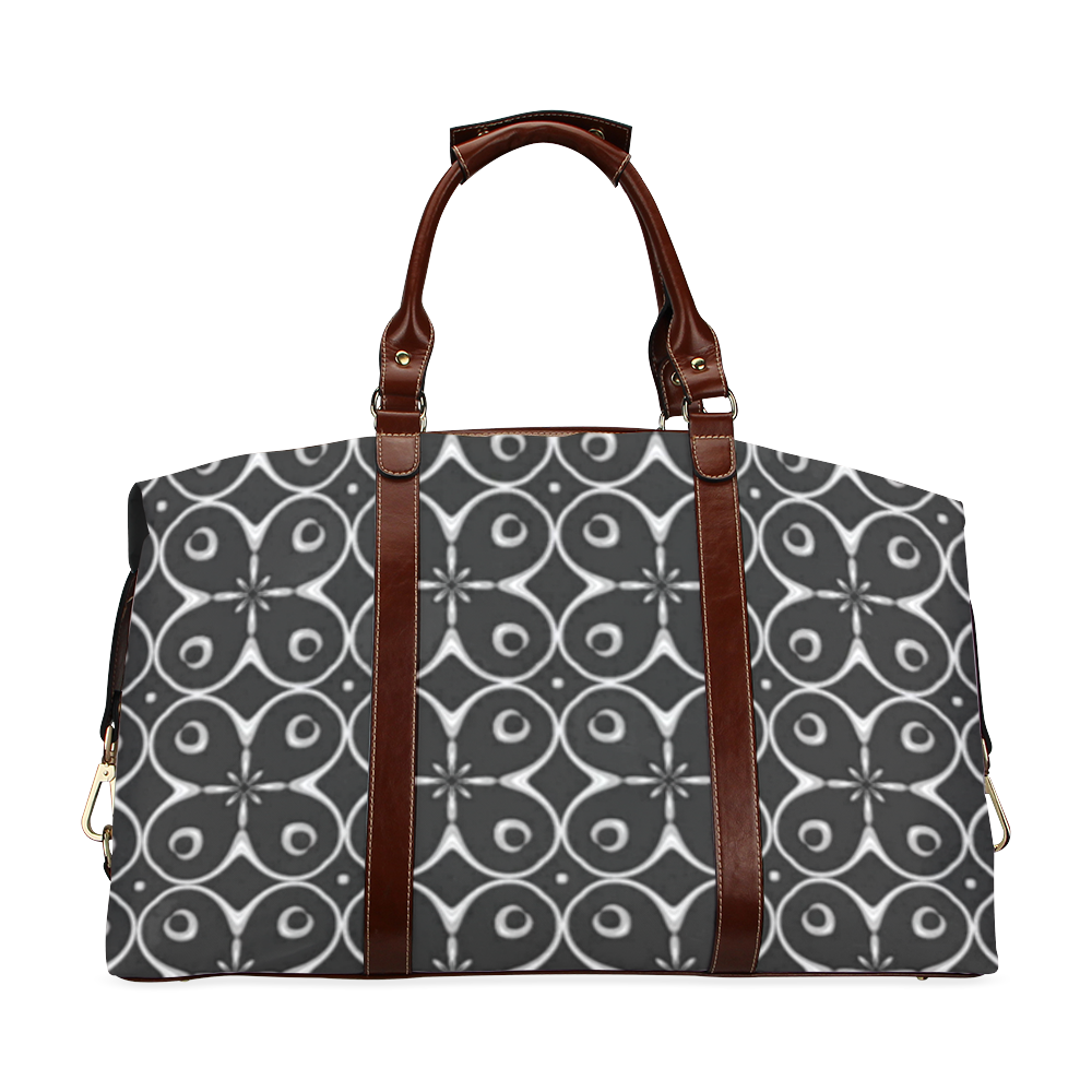 Black and Gray Abstract Classic Travel Bag (Model 1643) Remake