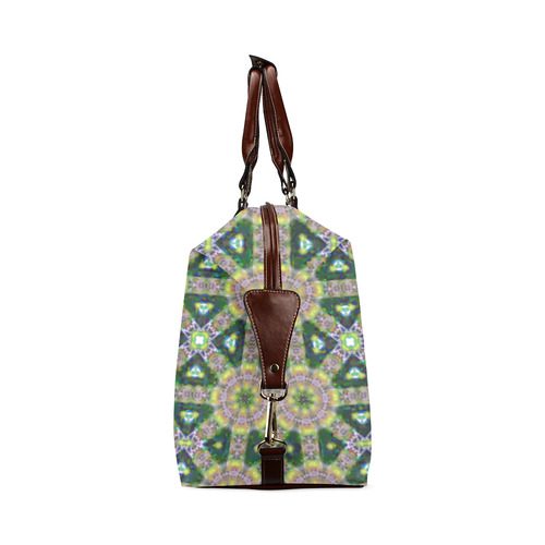 Yellow and Green Geometric Classic Travel Bag (Model 1643) Remake