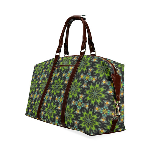 Black and Green Geometric Classic Travel Bag (Model 1643) Remake