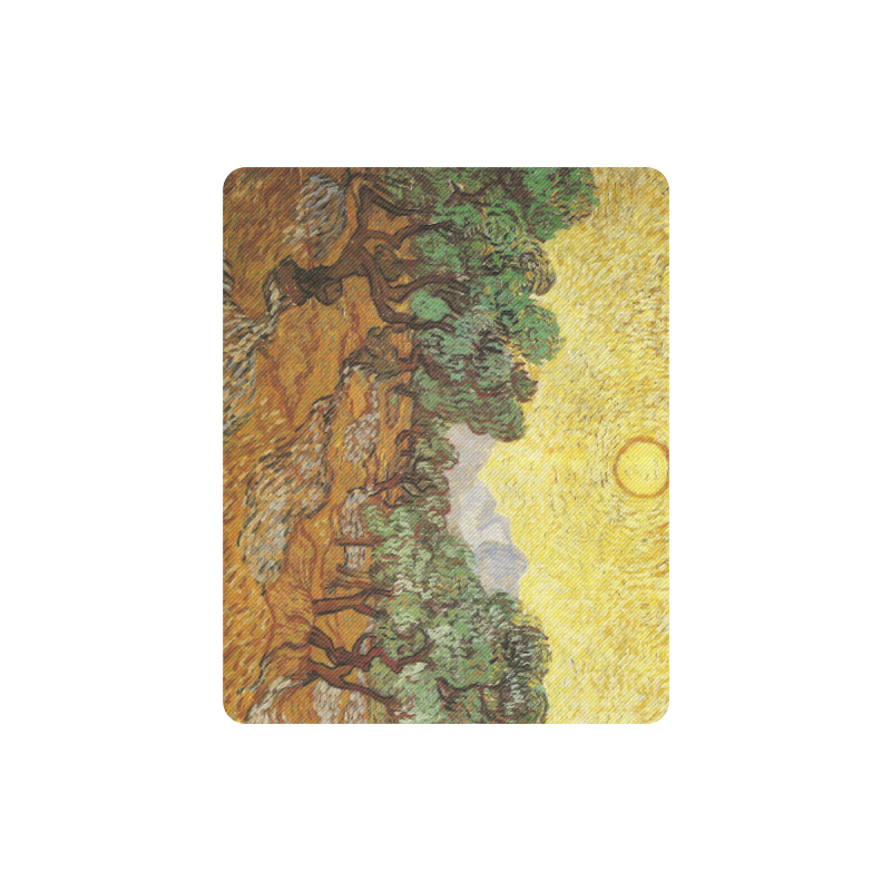 Van Gogh Olive Trees Yellow Sky Sun Rectangle Mousepad