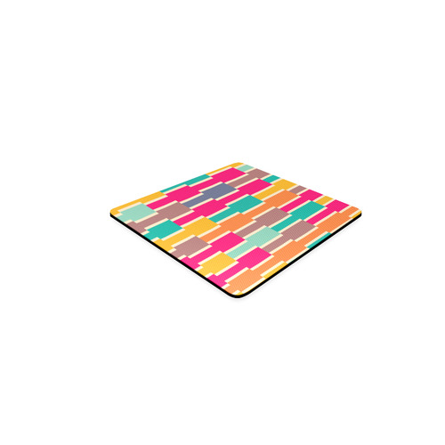 Connected colorful rectangles Square Coaster
