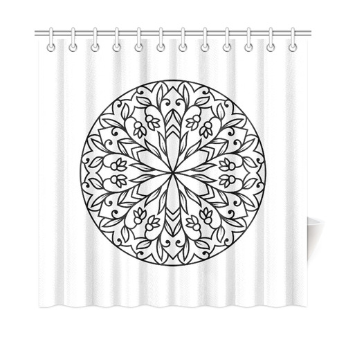 New vintage Edition in shop: Shower curtain black and white 2016 Mandala Collection Shower Curtain 72"x72"