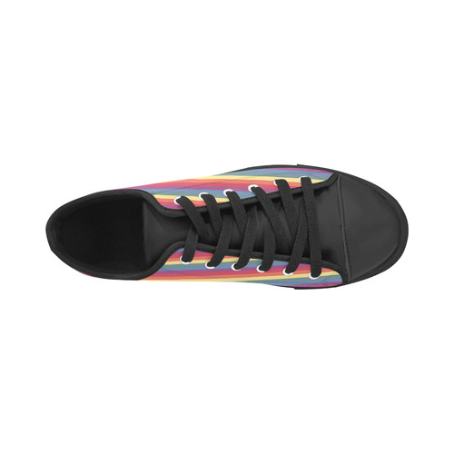 Rainbow Stripes Microfiber Leather Men's Shoes/Large Size (Model 031)