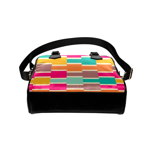 Connected colorful rectangles Shoulder Handbag (Model 1634)