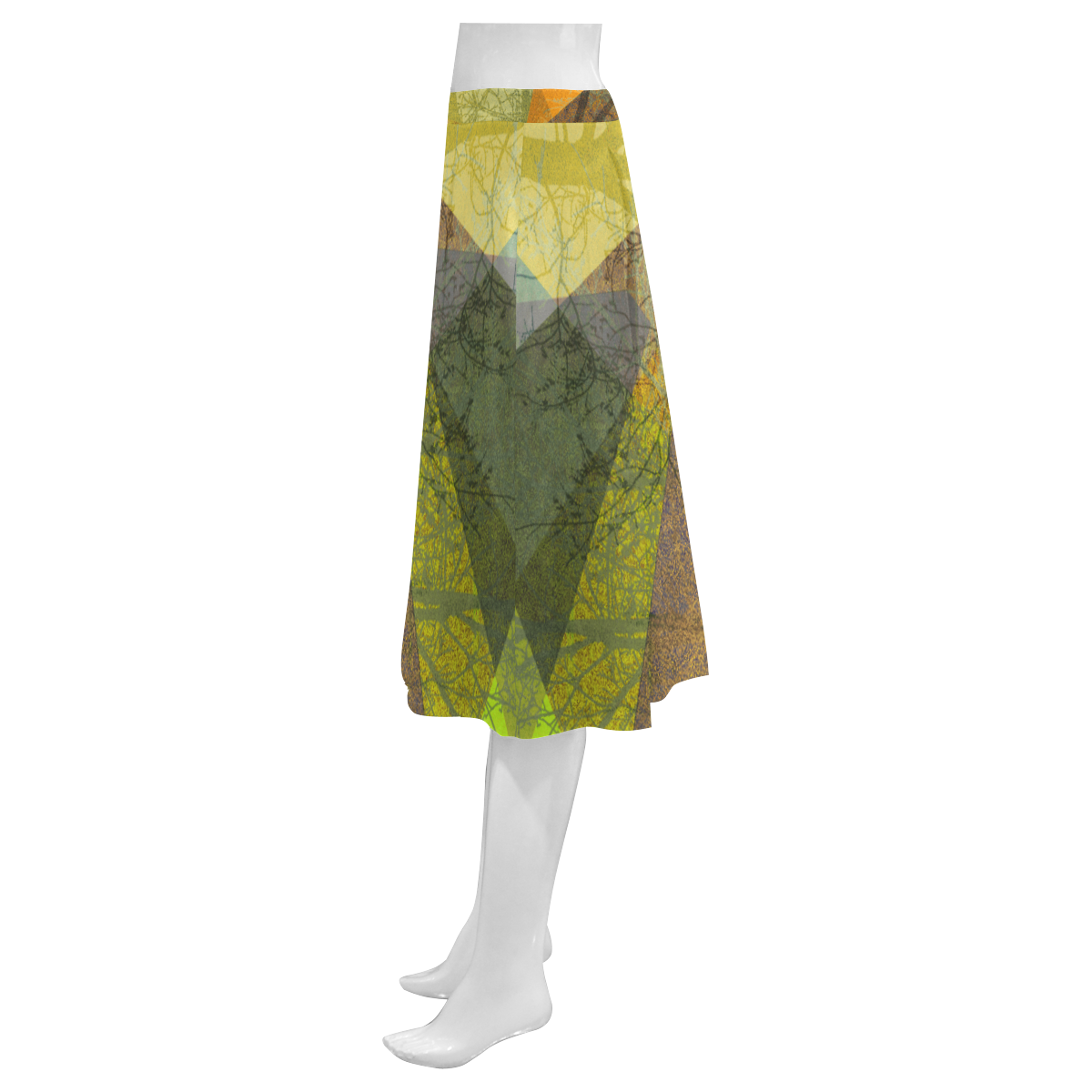P24-F_Trees and Triangles_ Mnemosyne Women's Crepe Skirt (Model D16)