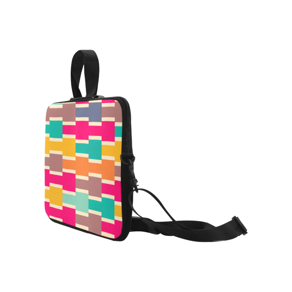Connected colorful rectangles Laptop Handbags 17"