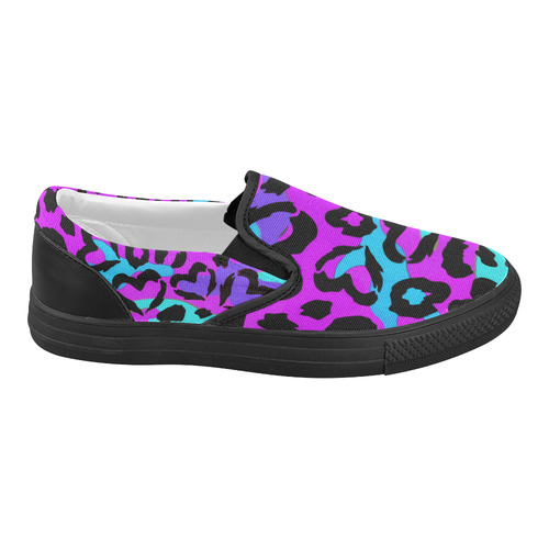 Purple Love Camo Women's Slip-on Canvas Shoes (Model 019)