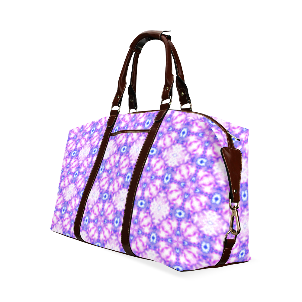 White Lavender Geometric Classic Travel Bag (Model 1643) Remake