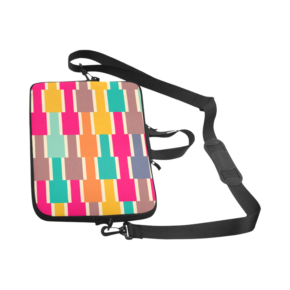 Connected colorful rectangles Laptop Handbags 17"