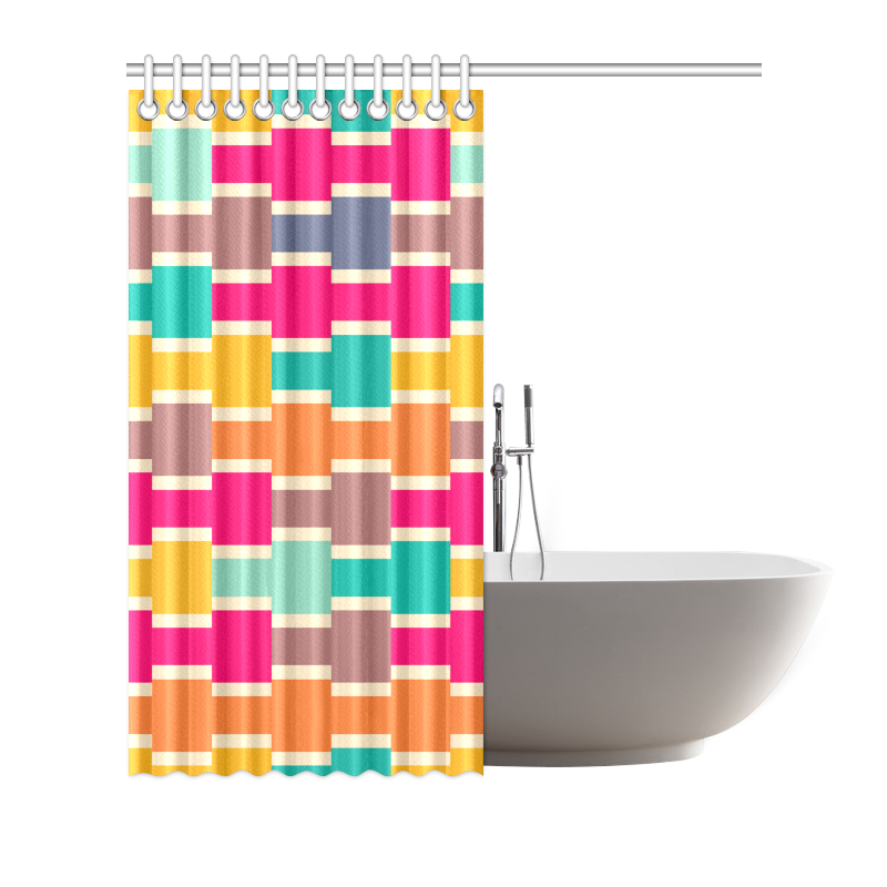 Connected colorful rectangles Shower Curtain 72"x72"