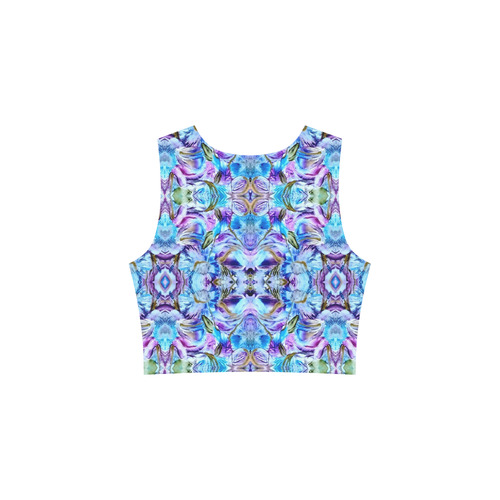 Elegant Turquoise Blue Flower Pattern Sleeveless Ice Skater Dress (D19)