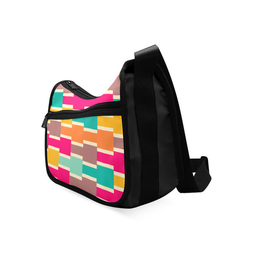 Connected colorful rectangles Crossbody Bags (Model 1616)