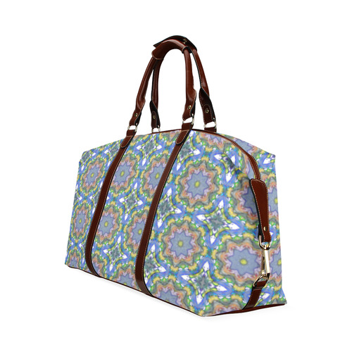 White Blue and Green Geometric Classic Travel Bag (Model 1643) Remake