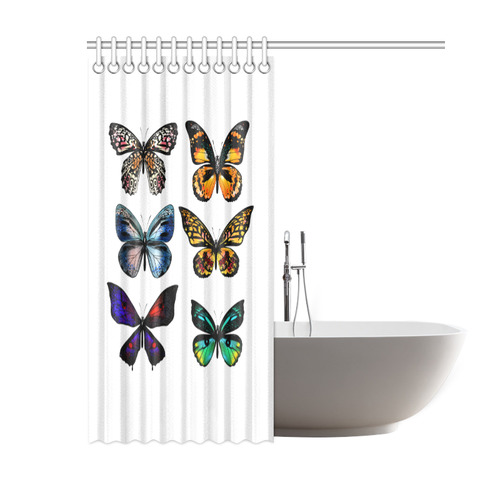 Bathroom exclusive Shower curtain with Butterflies. New retro edition 2016 Shower Curtain 60"x72"