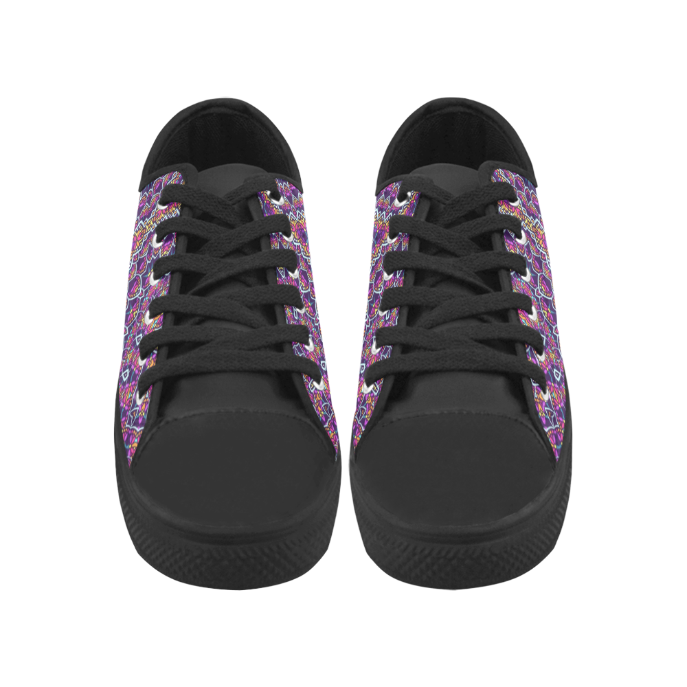 Purple Dotted Mosaic Aquila Microfiber Leather Women's Shoes (Model 031)