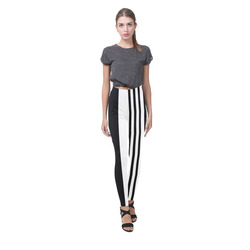 Black and White Stripes Cassandra Women's Leggings (Model L01)