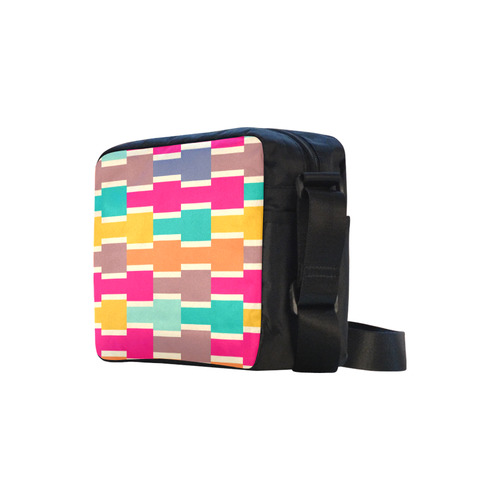 Connected colorful rectangles Classic Cross-body Nylon Bags (Model 1632)