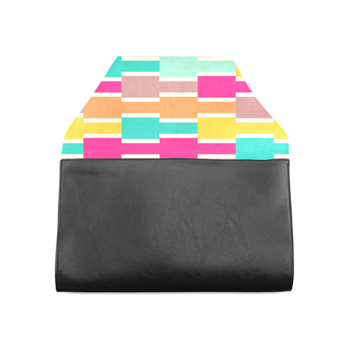 Connected colorful rectangles Clutch Bag (Model 1630)