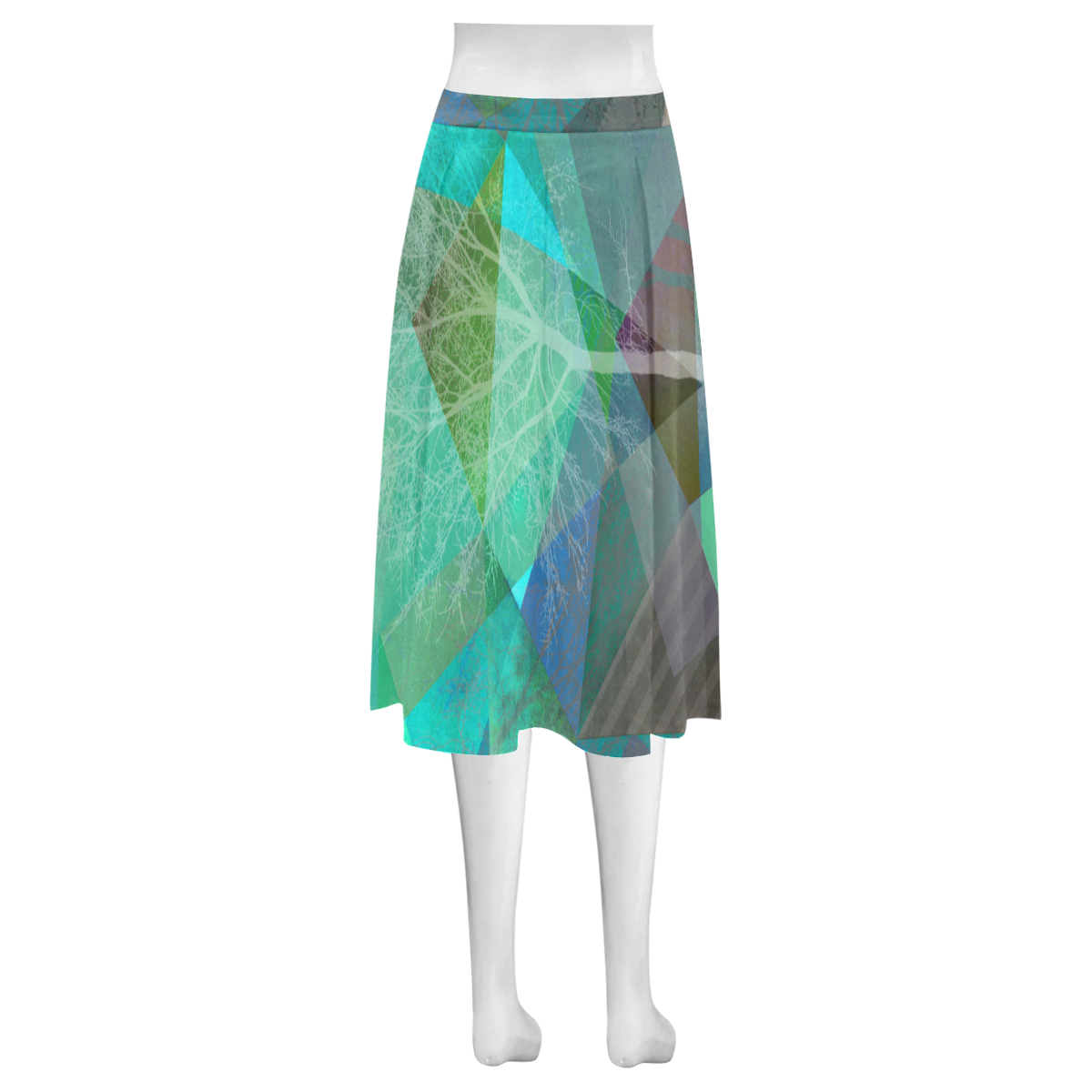 Beautiful P19_Trees and Triangles_ Mnemosyne Women's Crepe Skirt (Model D16)