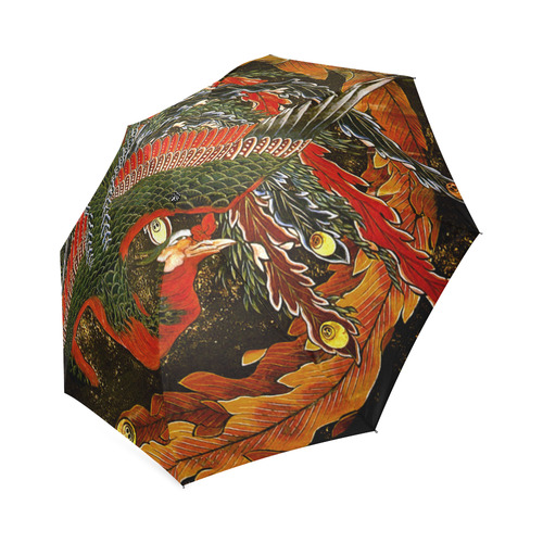 Hokusai Phoenix Firebird Goddess Japanese Foldable Umbrella (Model U01)