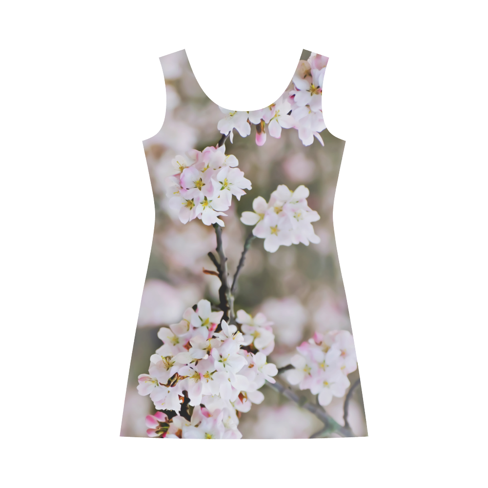 Photography Branch with Spring Flowers white Bateau A-Line Skirt (D21)