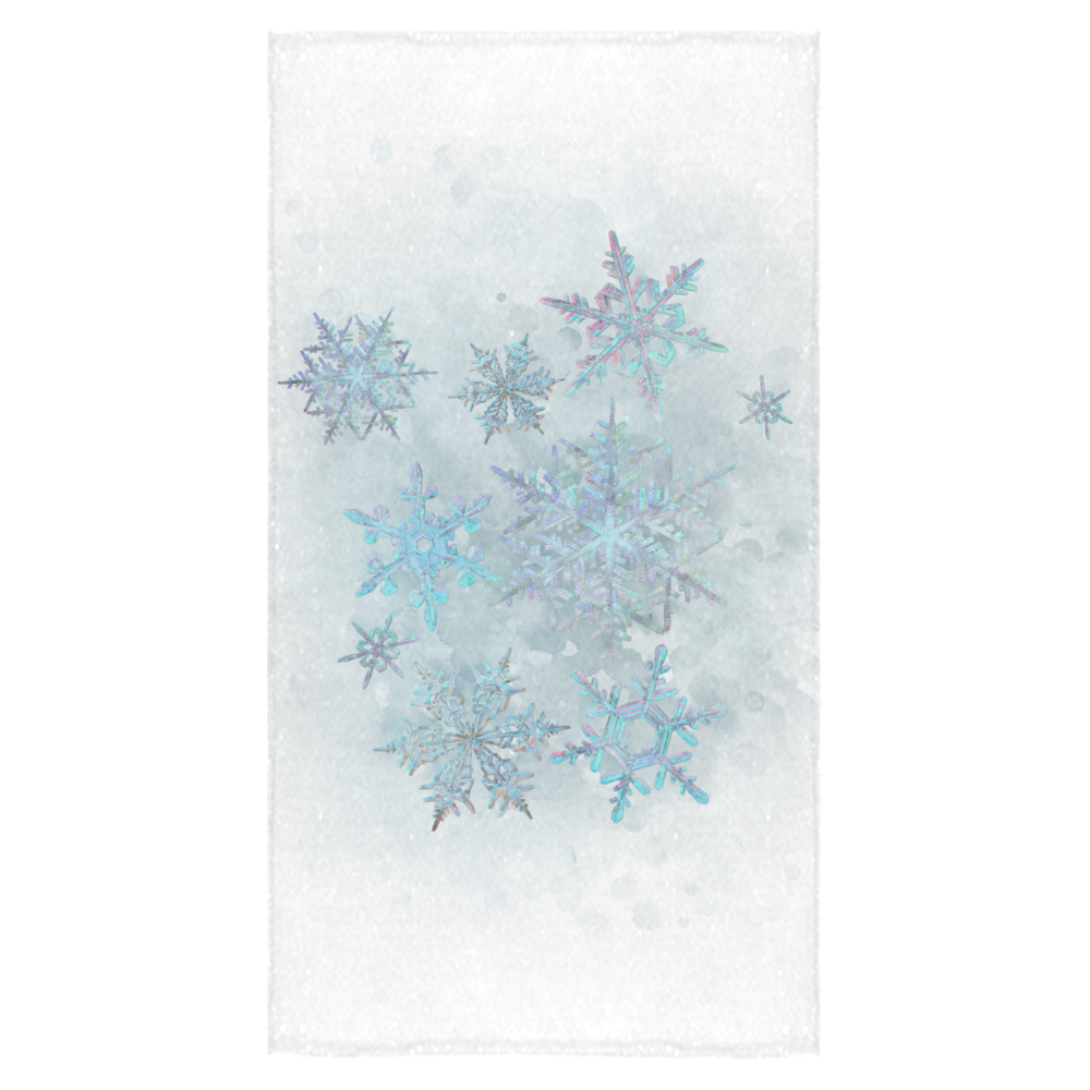 Snowflakes, snow, white and blue Bath Towel 30"x56"