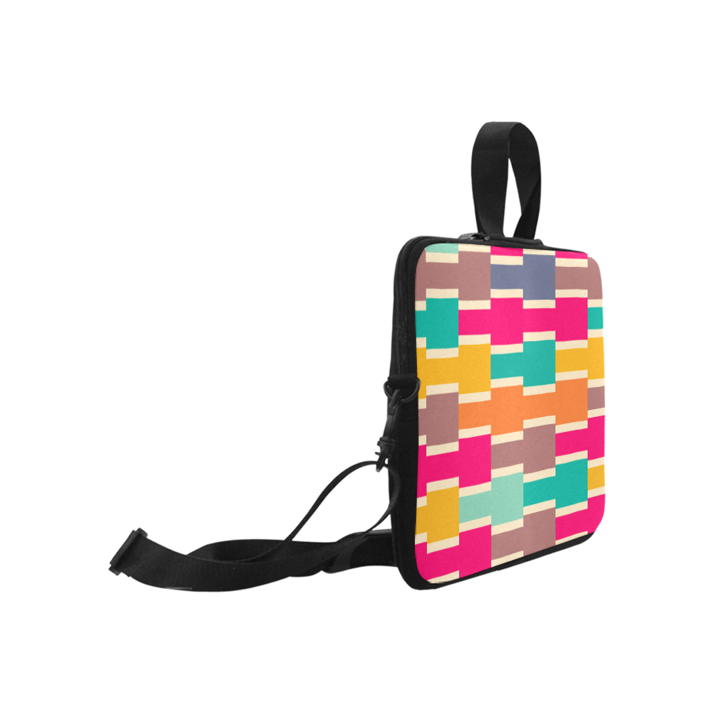 Connected colorful rectangles Laptop Handbags 17"