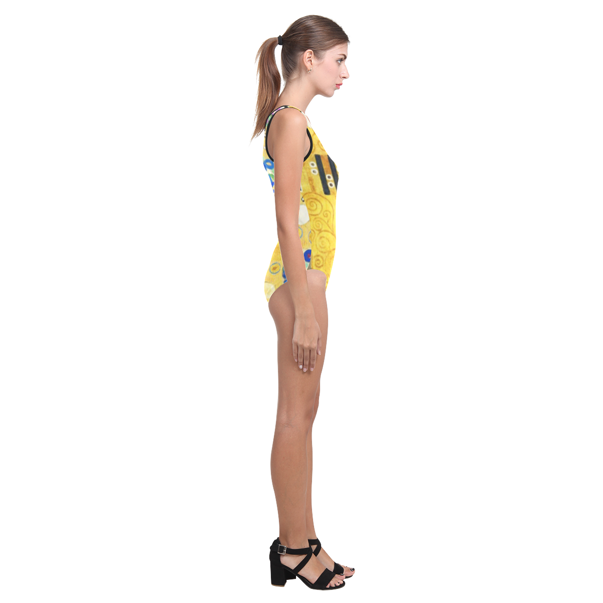 Gustav Klimt The Kiss Vest One Piece Swimsuit (Model S04)