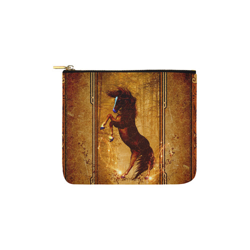 Awesome horse, vintage background Carry-All Pouch 6''x5''